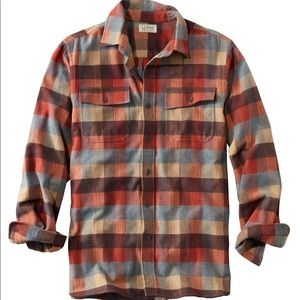 L.L. Bean Men’s Chamois Shirt, Traditional Fit, Plaid - Apple Cinnamon / Small